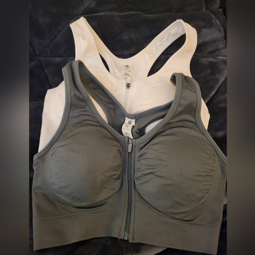 NWOT Set of 2 Zip-front Sport Bras